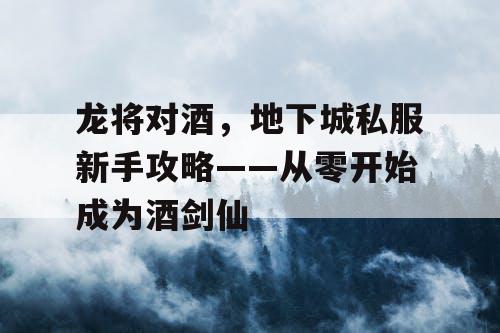 龙将对酒，地下城私服新手攻略——从零开始成为酒剑仙