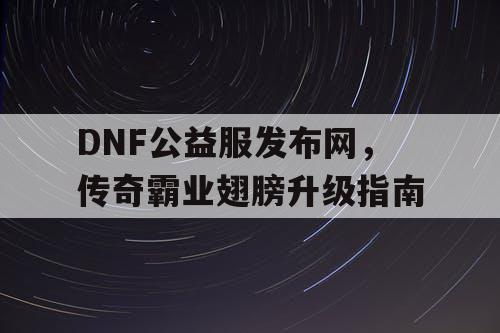 DNF公益服发布网，传奇霸业翅膀升级指南